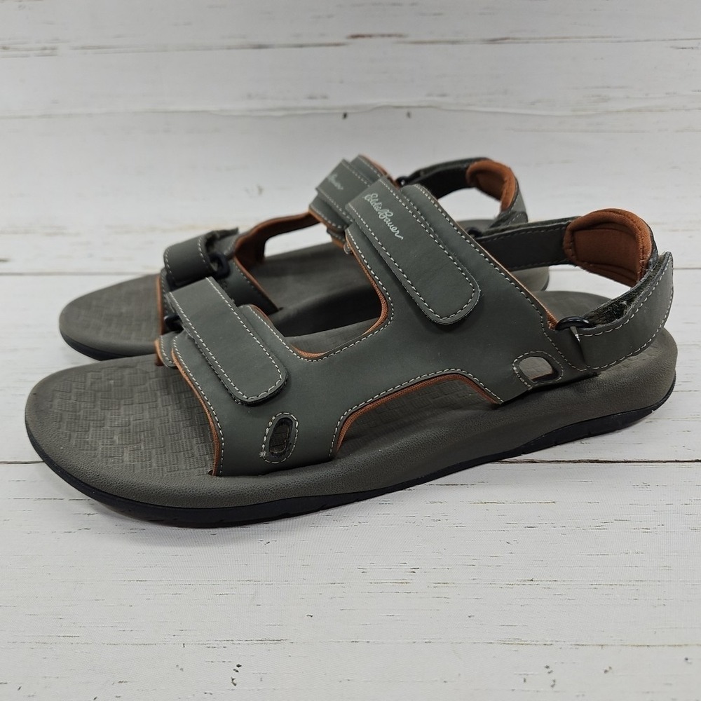 Eddie Bauer Hank Mens 10 Gray Sandals Sport River Hiking Comfort‎ Adjustable